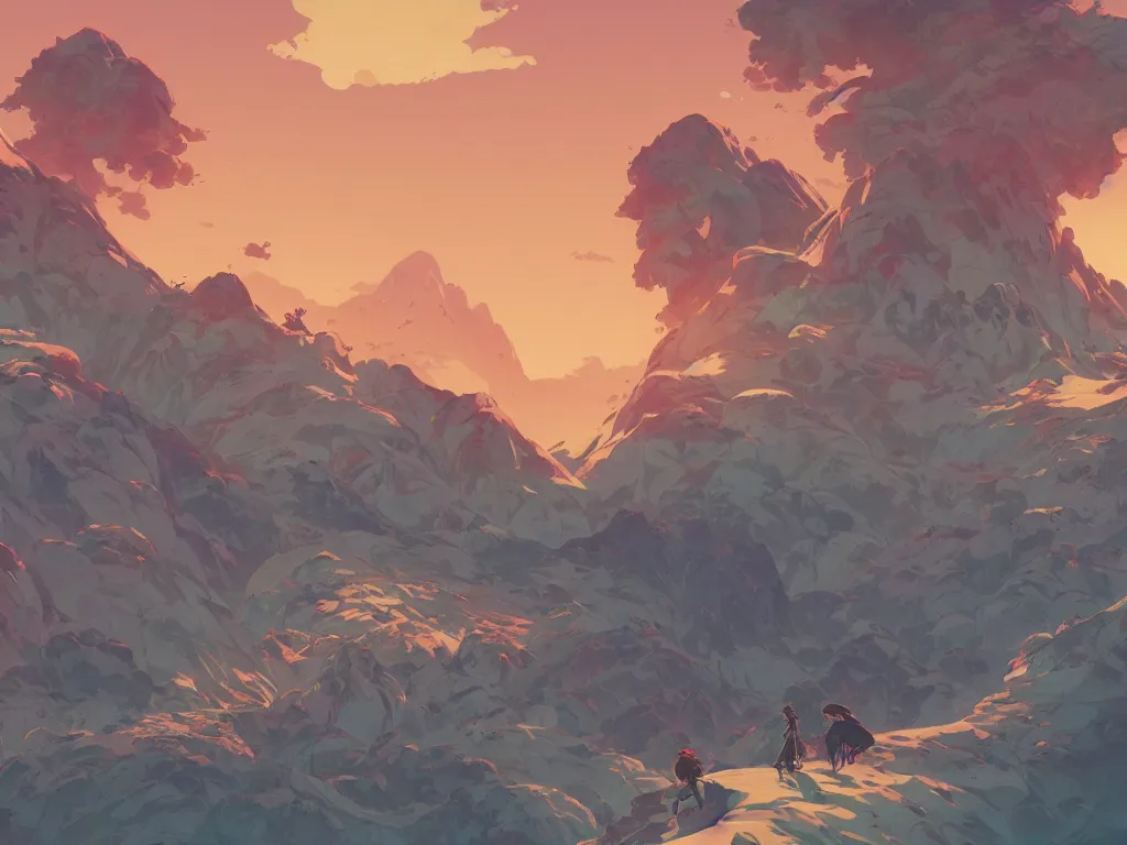 Prompt: mount akina, detailed, cel shaded, by makoto shinkai and moebius and anton fadeev and james gurney,