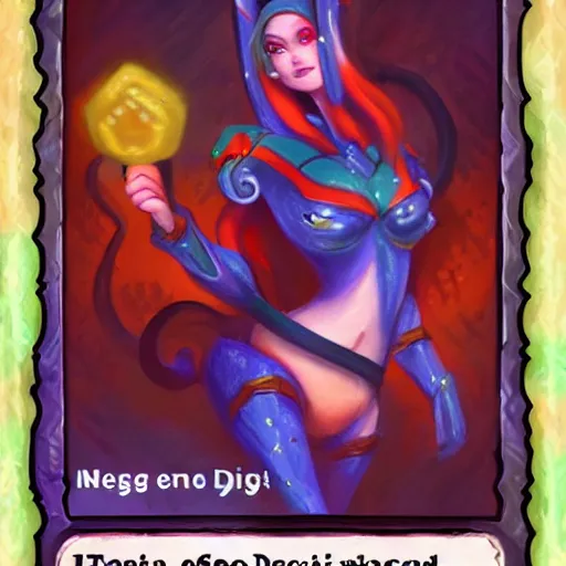 Prompt: cute naga digital drawing, hearthstone card art