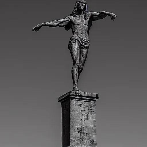 Image similar to statue of satan the redeemer