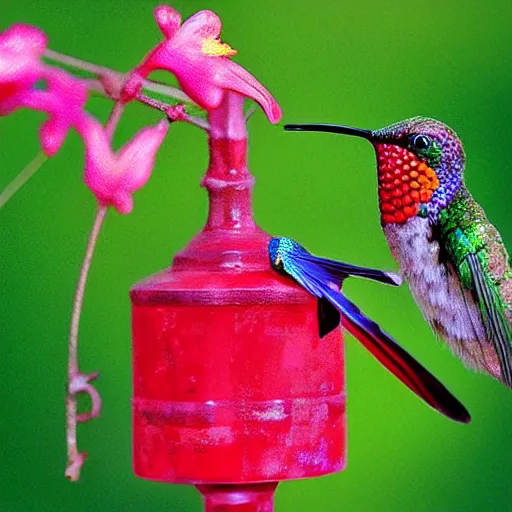 Prompt: “ hummingbirds drinking nectar from flowers, digital art, sigma 2 4 mm f / 8 ”