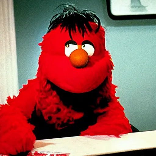 Image similar to elmo as jules in pulp fiction