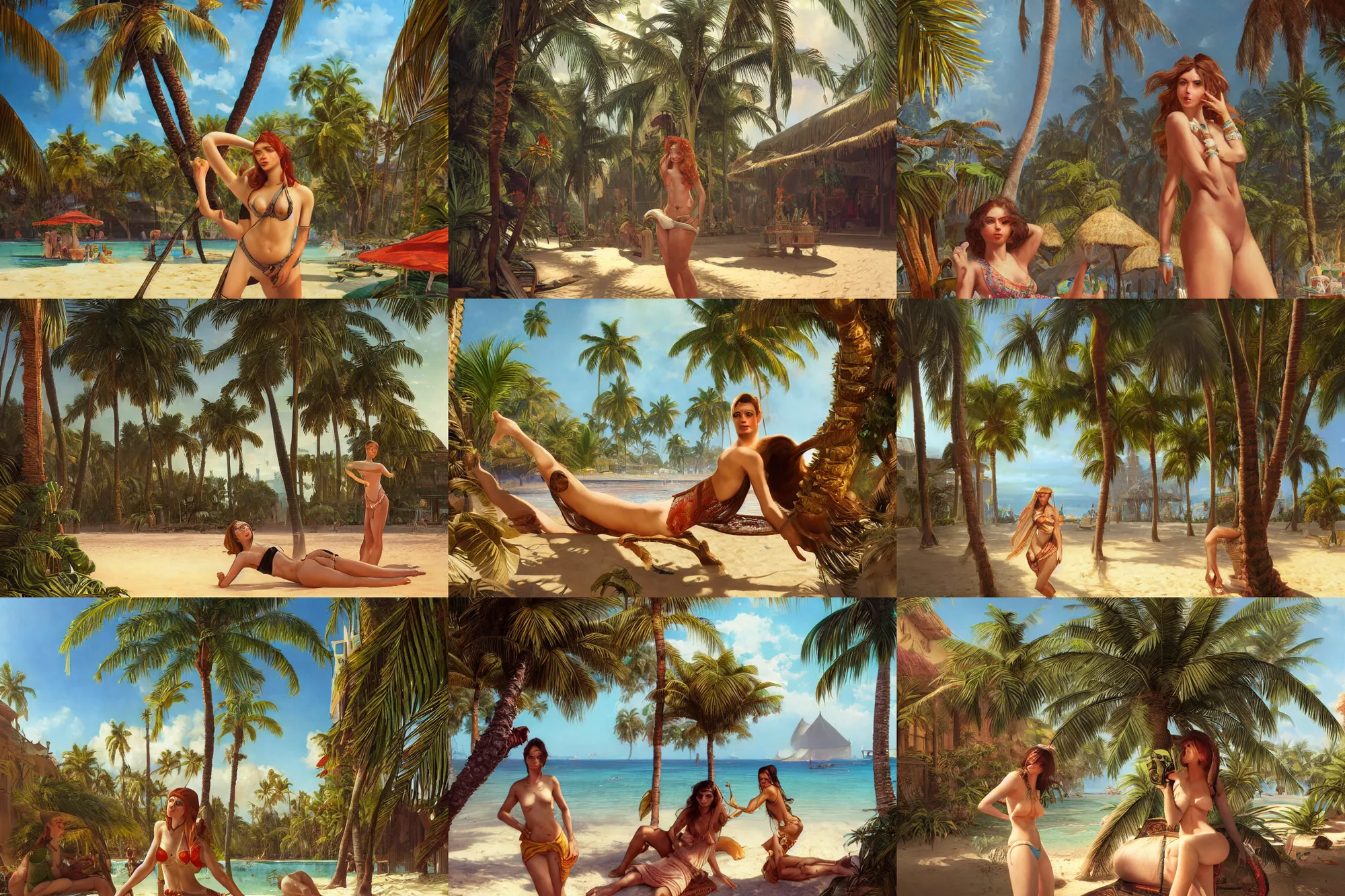 Prompt: lanchid in a sandy tropical budapest with palm trees, intricate, hyperdetailed, photorealistic, diffuse lighting, hdrp, artstation, unreal 5, smooth, sharp focus, art by john collier, albert aublet, krenz cushart, artem demura, alphonse mucha