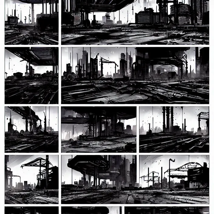 Image similar to a big modern box / booth stands next to a coal mine. storyboard, scifi cyberpunk. by gabriel hardman, joe alves, chris bonura. cinematic atmosphere, detailed and intricate, perfect anatomy