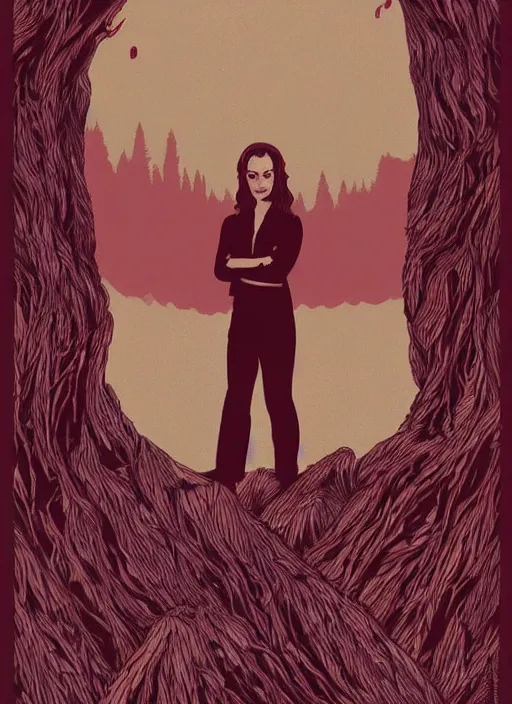Image similar to twin peaks movie poster art by enrich torres