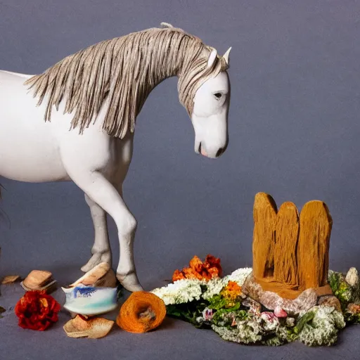 Prompt: offerings for the horse goddess