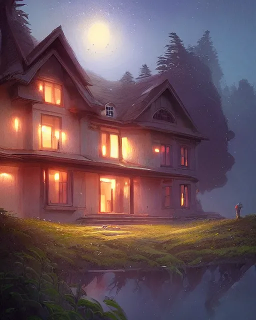 Image similar to beautiful house in big sur, details, sharp focus, illustration, by jordan grimmer and greg rutkowski, trending artstation, pixiv, digital art