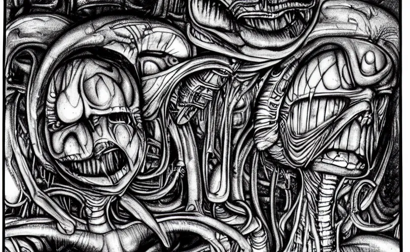 Image similar to hr giger's alien saturday morning cartoon