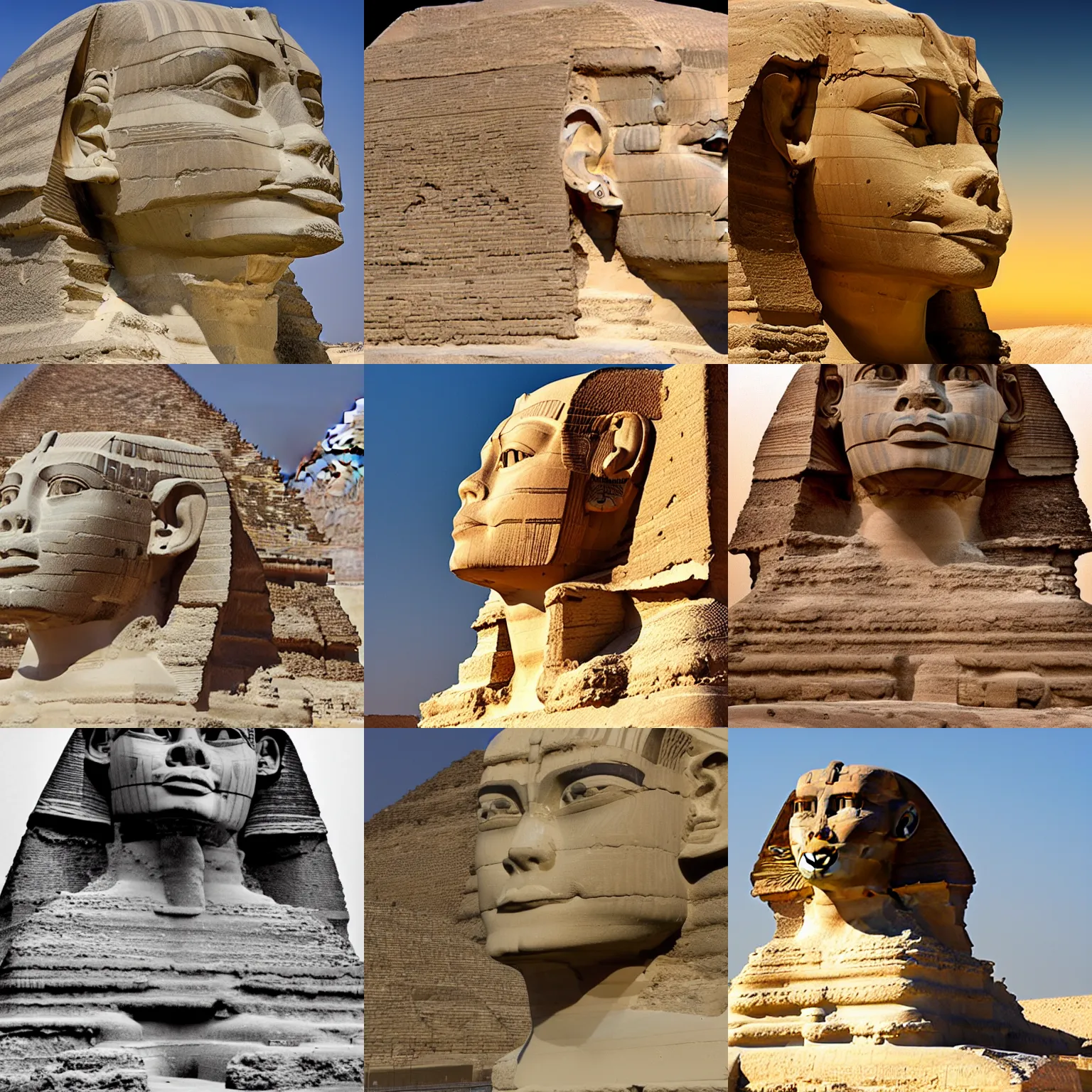 Prompt: freshly built sphinx of giza, having the nose, photorealistic, 8 k