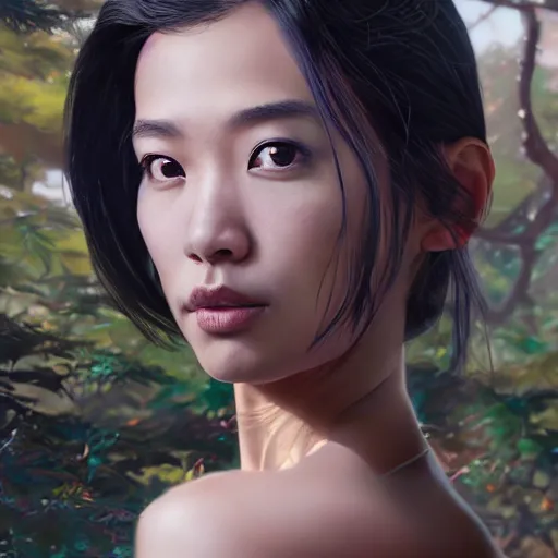 Prompt: highly detailed portrait, asian supermodel, in gta v, stephen bliss, unreal engine, fantasy art by greg rutkowski, loish, rhads, ferdinand knab, makoto shinkai and lois van baarle, ilya kuvshinov, rossdraws, tom bagshaw, global illumination, radiant light, detailed and intricate environment