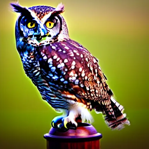 Image similar to owl perched on a globe, photo