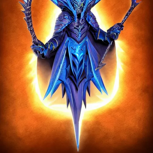 Image similar to photorealistic blue dragon cleric of a storm god, dungeons and dragons, lightning, tempest shield, holy