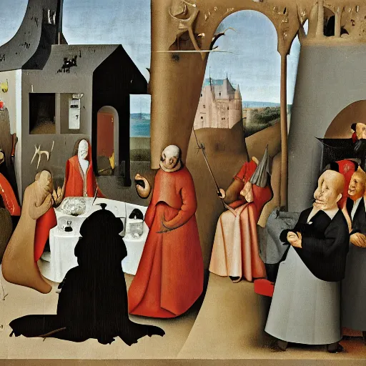 Prompt: Seinfeld by Hieronymous Bosch