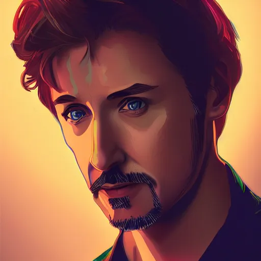 Prompt: Owen Wilson as Tony Stark, ambient lighting, 4k, alphonse mucha, lois van baarle, ilya kuvshinov, rossdraws, artstation