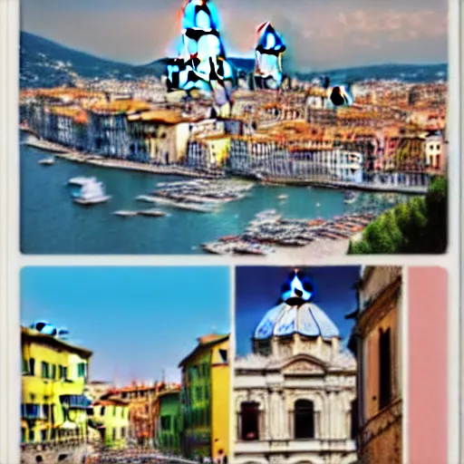 Prompt: postcards from italy