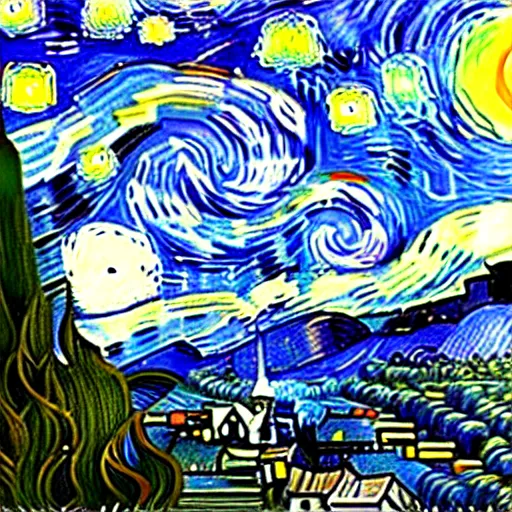 Image similar to portrait of a giant shouting ( ( stay puft marshmallow man ) ) in the style of starry night by vincent van gogh intricate detail, low angle, blockbuster ghostbusters movie