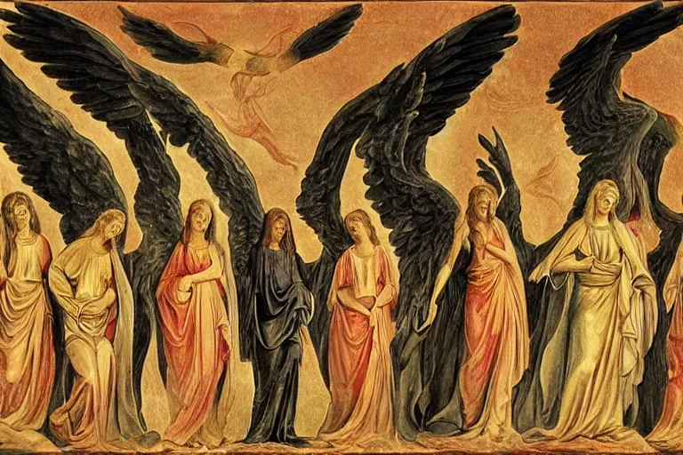 Prompt: the angels as described in the book of revelations