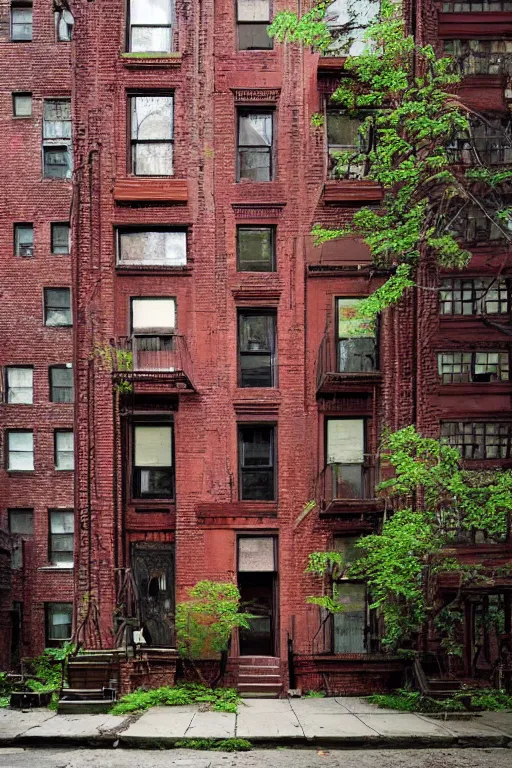 Image similar to (((((a ramshackle manhattan brick brownstone deep in the forest))))) by Phuoc Quan!!!!!!!!!!!!!!!!!!!!!!!!!!!