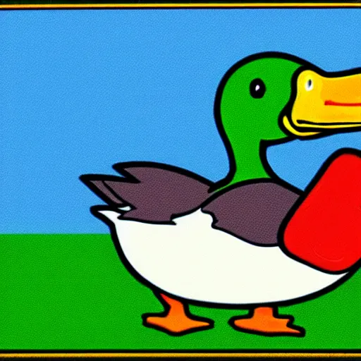 Image similar to A picture of a duck, ZX Spectrum graphics style