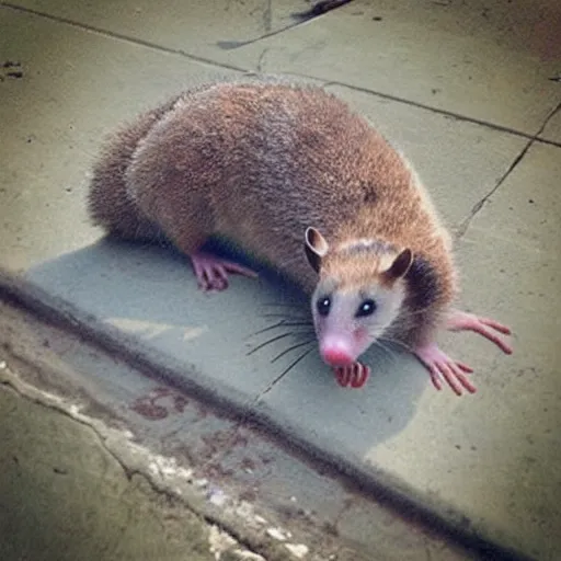 Image similar to “ giant hissing opossum terrorizing los angeles ”