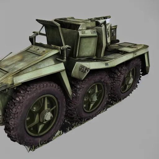 Image similar to armored! battle tractor with weapons!, realistic, detailed