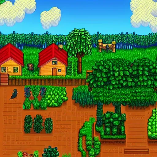 Image similar to hyper realistic photo of pelican town stardew valley