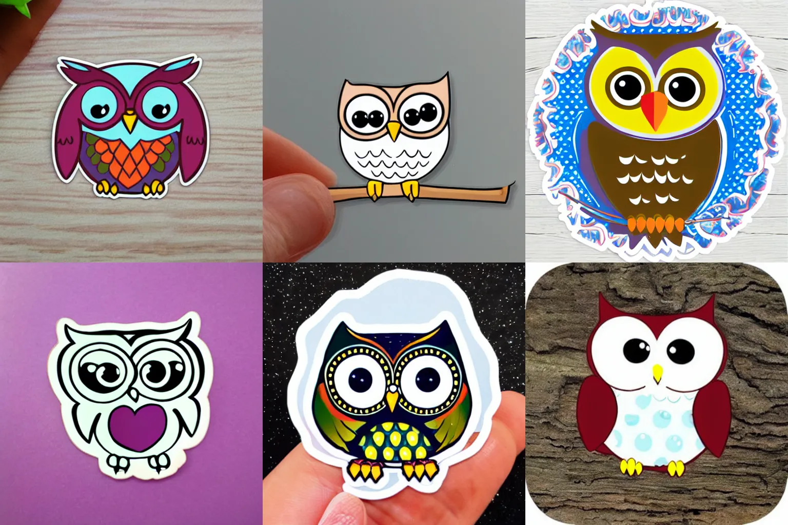 Prompt: cute owl sticker