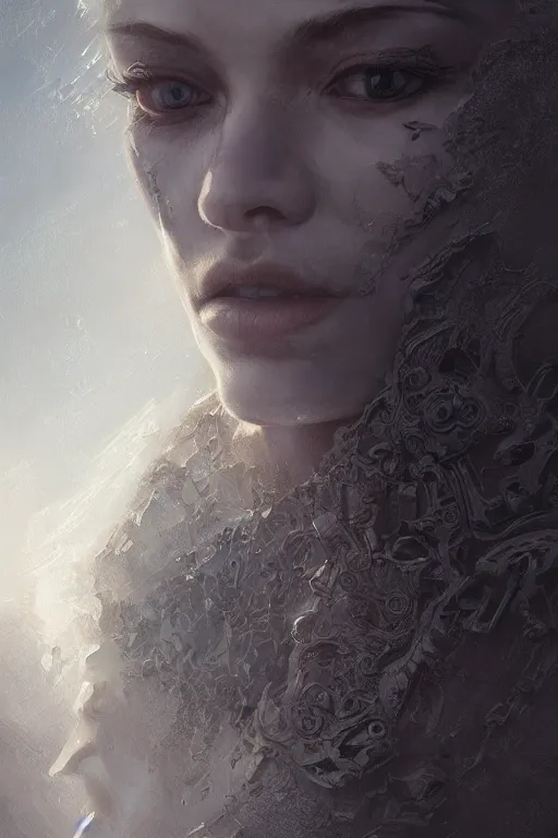 Image similar to avalon skull, close - up portrait, powerfull, intricate, elegant, volumetric lighting, scenery, digital painting, highly detailed, artstation, sharp focus, illustration, concept art, ruan jia, steve mccurry