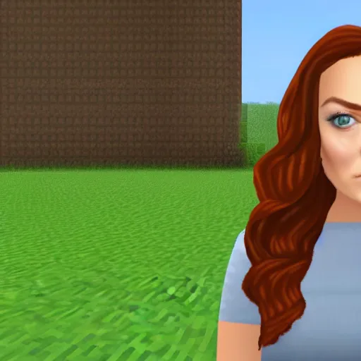 Prompt: a screenshot of lindsay lohan in the video game minecraft. 3 d rendering. unreal engine. amazing likeness. very detailed. cartoon caricature