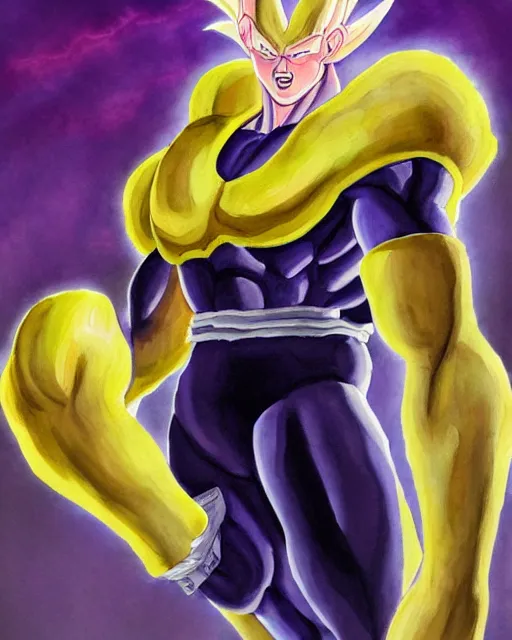 Prompt: a oil / watercolor painting full body character portrait of super saiyan frieza in the style of moebius in the style of leonard boyarsky trending on artstation deviantart pinterest detailed realistic hd 8 k high resolution