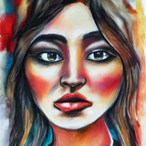 Image similar to Estefania Villegas Burgos , realistic face, in a jazzy mood,