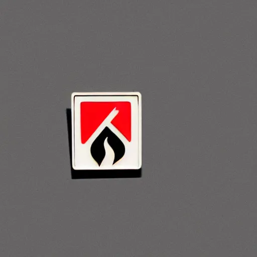 Image similar to an award - winning photo of a retro minimalistic clean fire warning enamel pin, behance