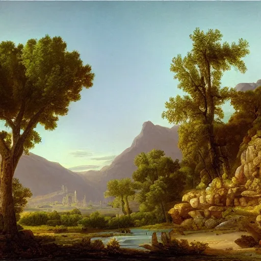 Prompt: the once mighty city of charn, desert oasis, asher brown durand