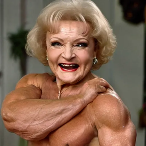 buff betty white with huge muscles