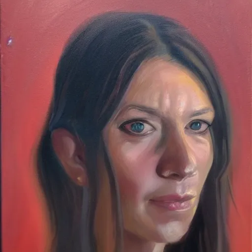 Prompt: Oil painting portrait of a Among Us character