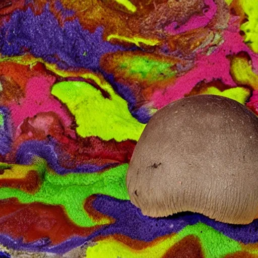 Image similar to a close up of a mushroom on the ground, a jigsaw puzzle by Lynda Benglis, flickr, neoplasticism, dye-transfer, biomorphic, grotesque