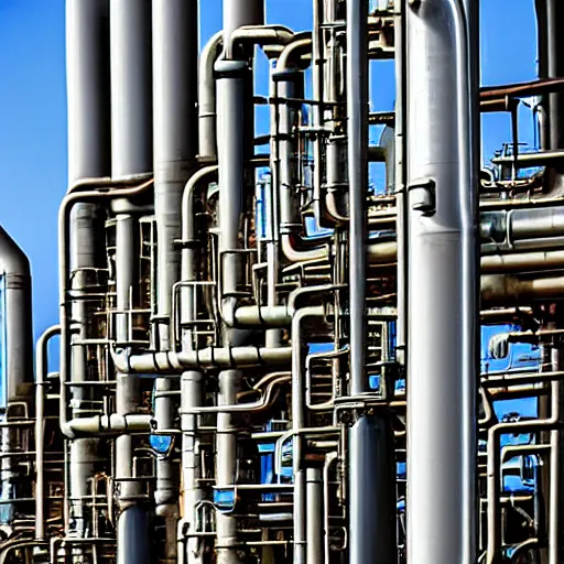 Image similar to the pipes of a chemical plant, color photo