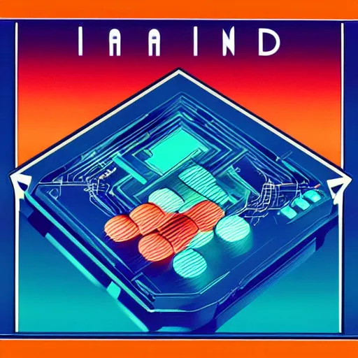 Prompt: album cover for a band named HAND ENTERTAINMENT SYSTEMS by peter saville and the designers republic and david carson, snes 16bit art