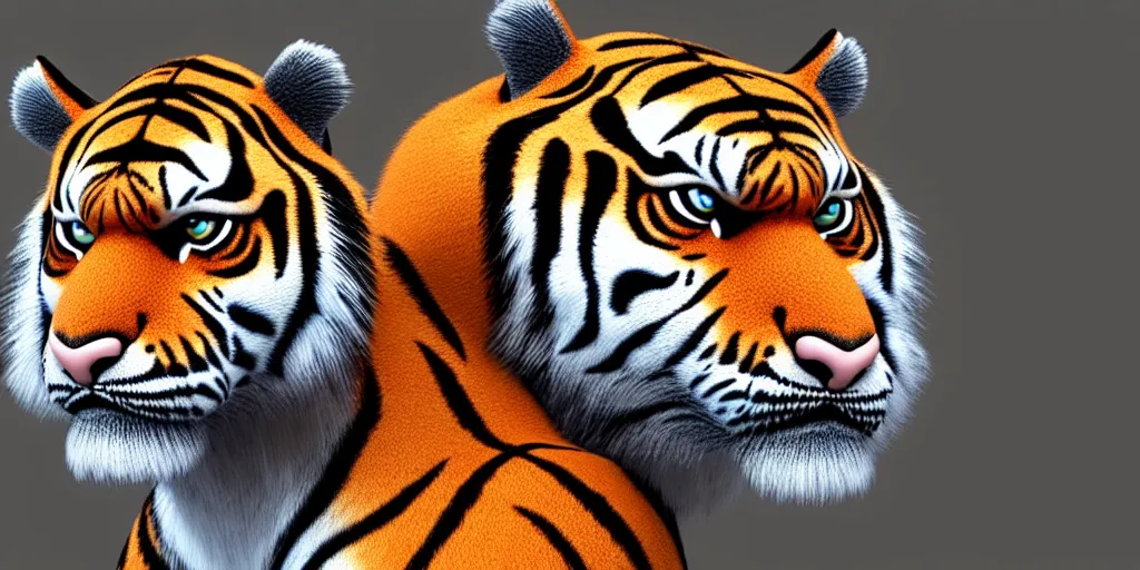 Image similar to tiger pattern, fur, octane render, 3d render, texture map, hair map, fur map, unreal engine 5