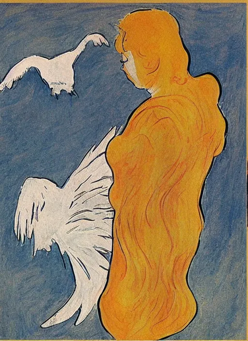 Image similar to white phoenix bird salt crystal mountains simple background simplified graphic design Henri de Toulouse-Lautrec style