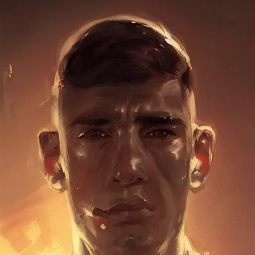 Prompt: portrait of a spanish civil war hero vicente rojo lluch, face portrait, epic, tragic, military art, fantasy, dieselpunk, hd shot, digital portrait, beautiful, artstation, comic style, by artgerm, guy denning, jakub rozalski, magali villeneuve and charlie bowater