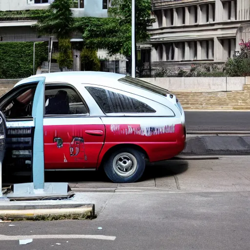 Image similar to the car is near the building