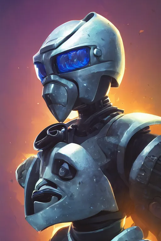 Image similar to epic mask helmet robot ninja portrait stylized as fornite style game design fanart by concept artist gervasio canda, behance hd by jesper ejsing, by rhads, makoto shinkai and lois van baarle, ilya kuvshinov, rossdraws global illumination radiating a glowing aura global illumination ray tracing hdr render in unreal engine 5