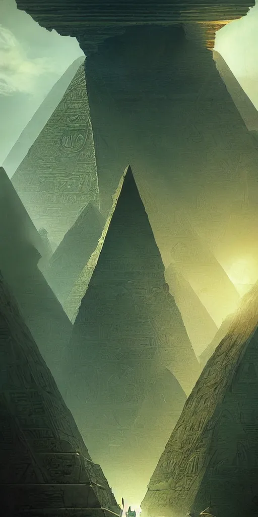 Image similar to derek surreal rutkowski pyramids perfect lucid dream perfect zabrocki k egyptian ancient gods artgerm symmetry!! greg egypt 4 composition green lush a very lighting in detailed dreamlike