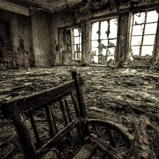 Image similar to A place in time, long forgotten, abandoned, no hope