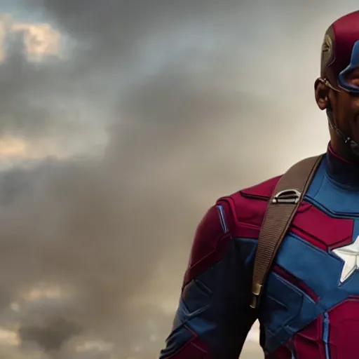 Prompt: film still of Samuel L Jackson as Captain America, in new Avengers film