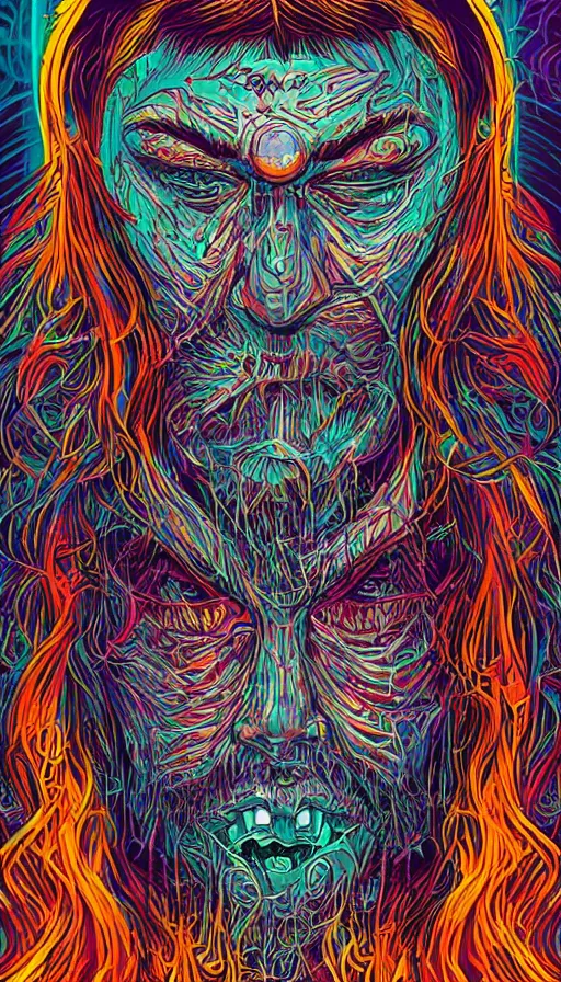 Image similar to portrait of a digital shaman, by dan mumford