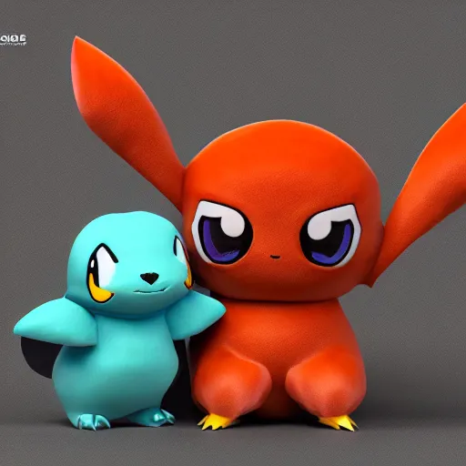 Prompt: pokemon desconocidos cutie stuffed animal friends, unreal ungine 5, octane render, cinema 4 d