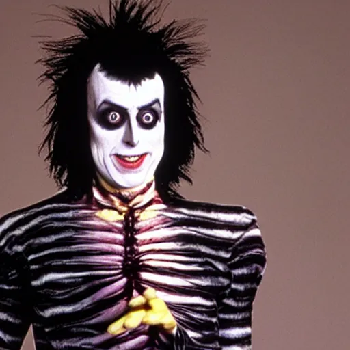 Image similar to Michael Keaton as Beetlejuice from the movie Beetlejuice