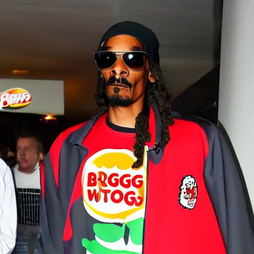 Image similar to angry snoop dogg kicked out of burger king