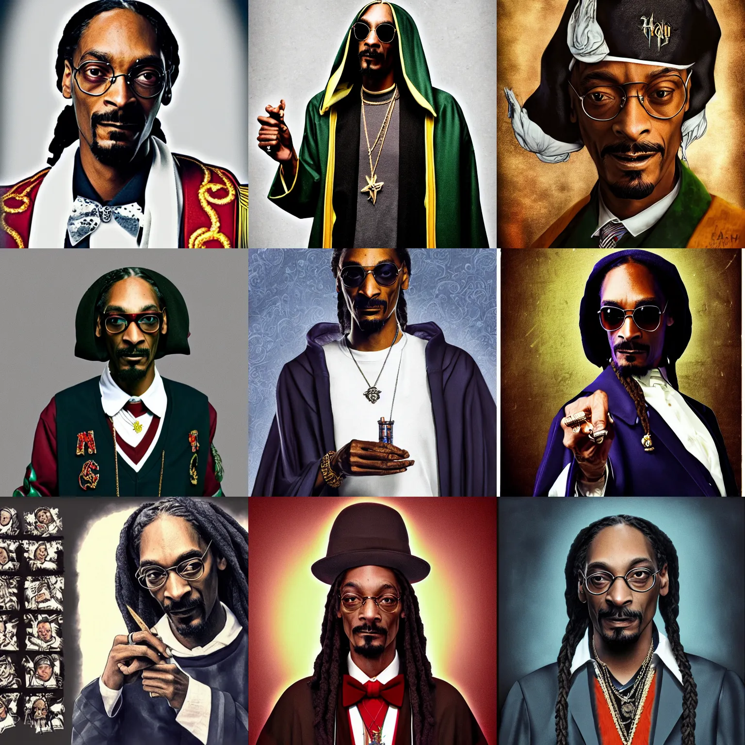 Prompt: a photography of snoop dogg in harry potter, trending on artstation